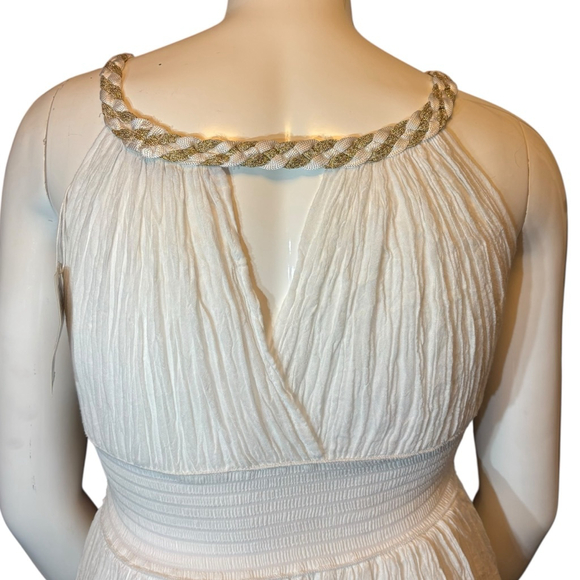 Grimani Penelope Hand Crafted Greek Dress, O/S, White Crinkle Cotton - Picture 12 of 16